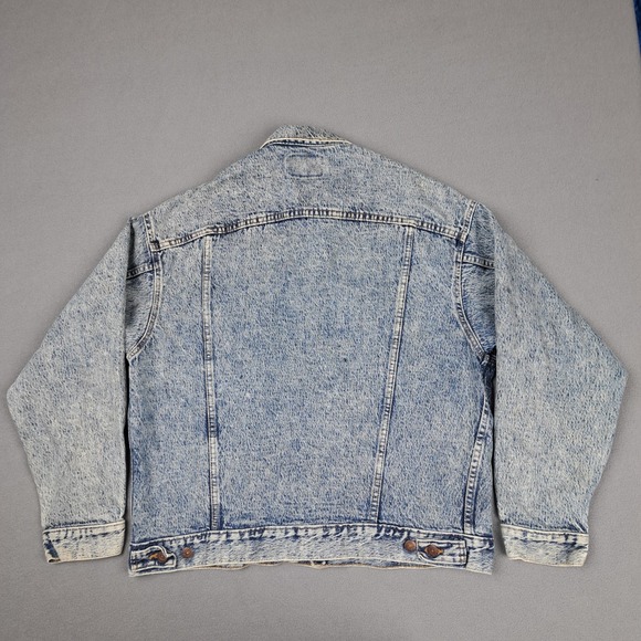 Vintage Levis Denim Trucker Jacket Mens Large‎ Blue Acid Washed USA 70507 0510 - Picture 10 of 16